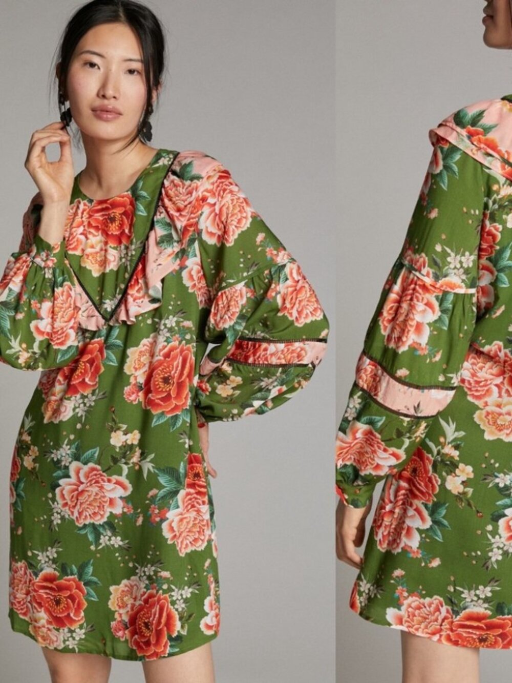 🆕 Anthropologie FARM RIO Elinor Floral Tunic Dress | Size M | NWT